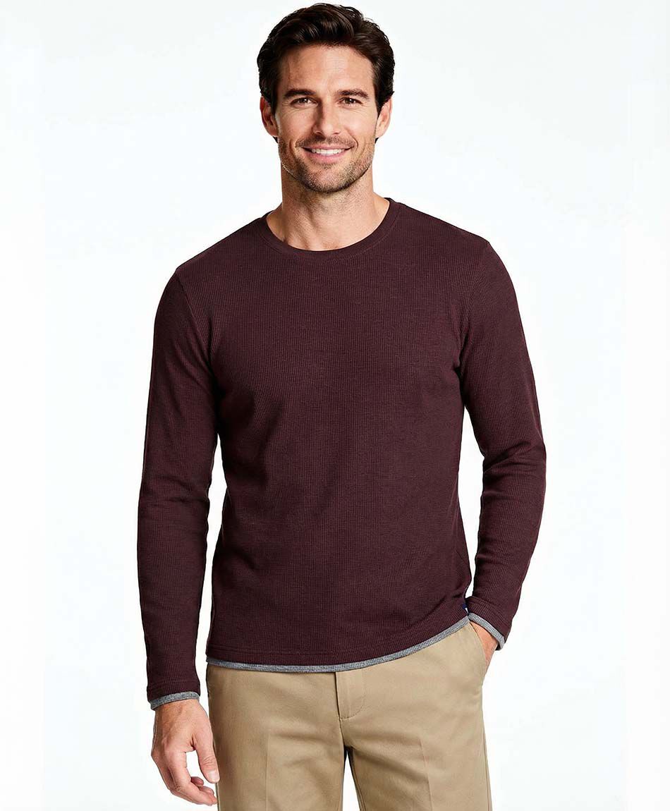 Polera hombre cuello redondo dark red