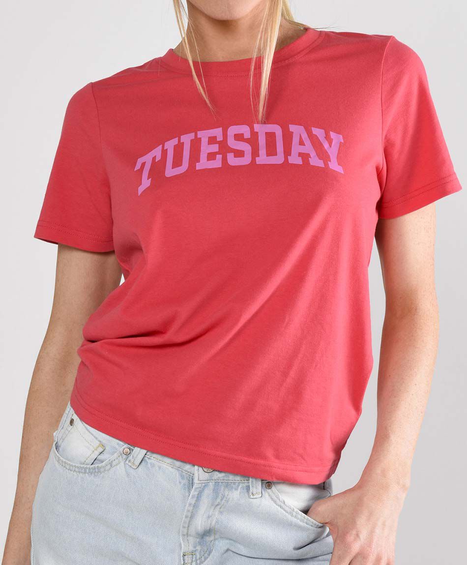 Polera mujer estampada manga corta