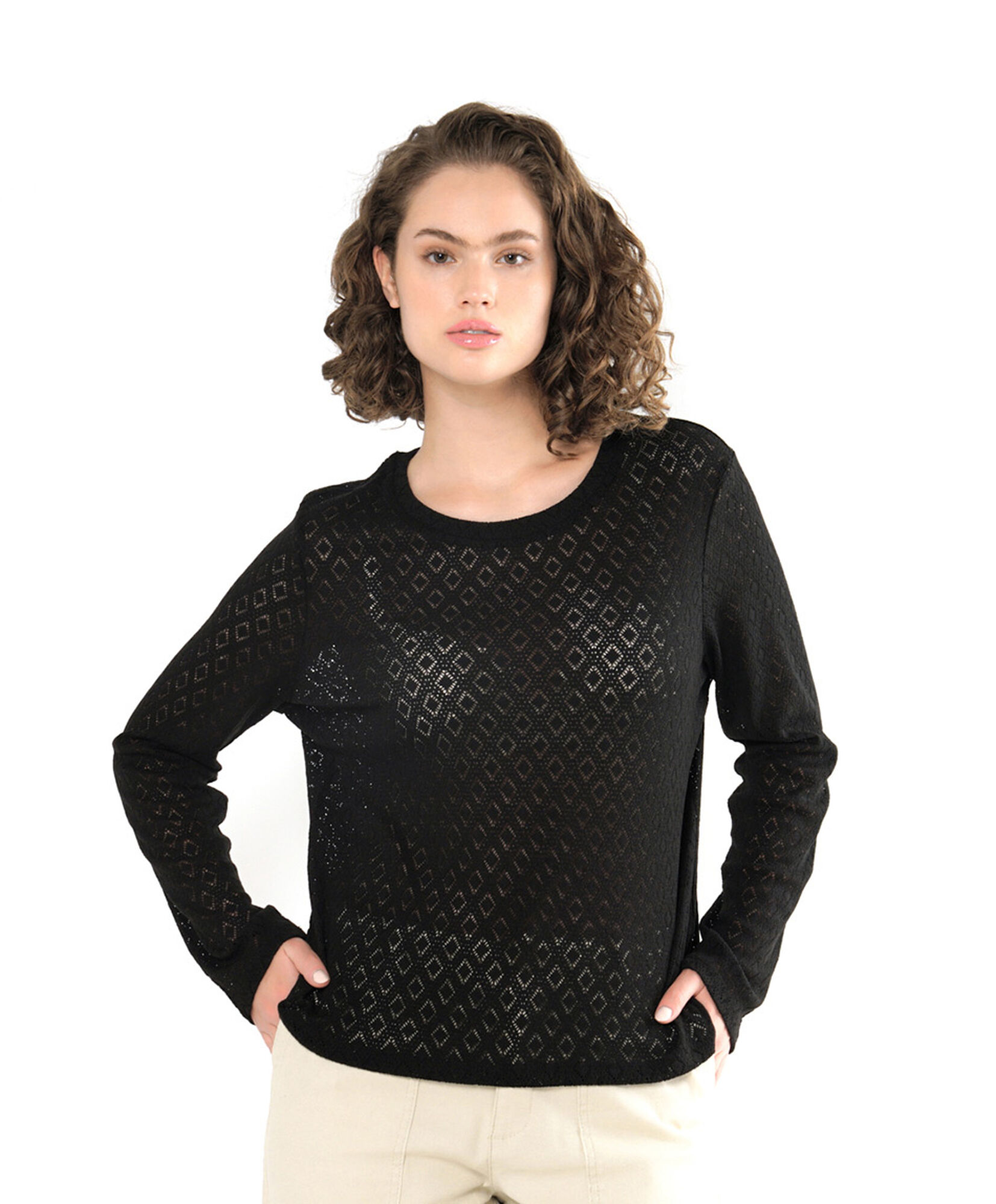 Polera mujer rombos translúcida Polera mujer rombos translúcida