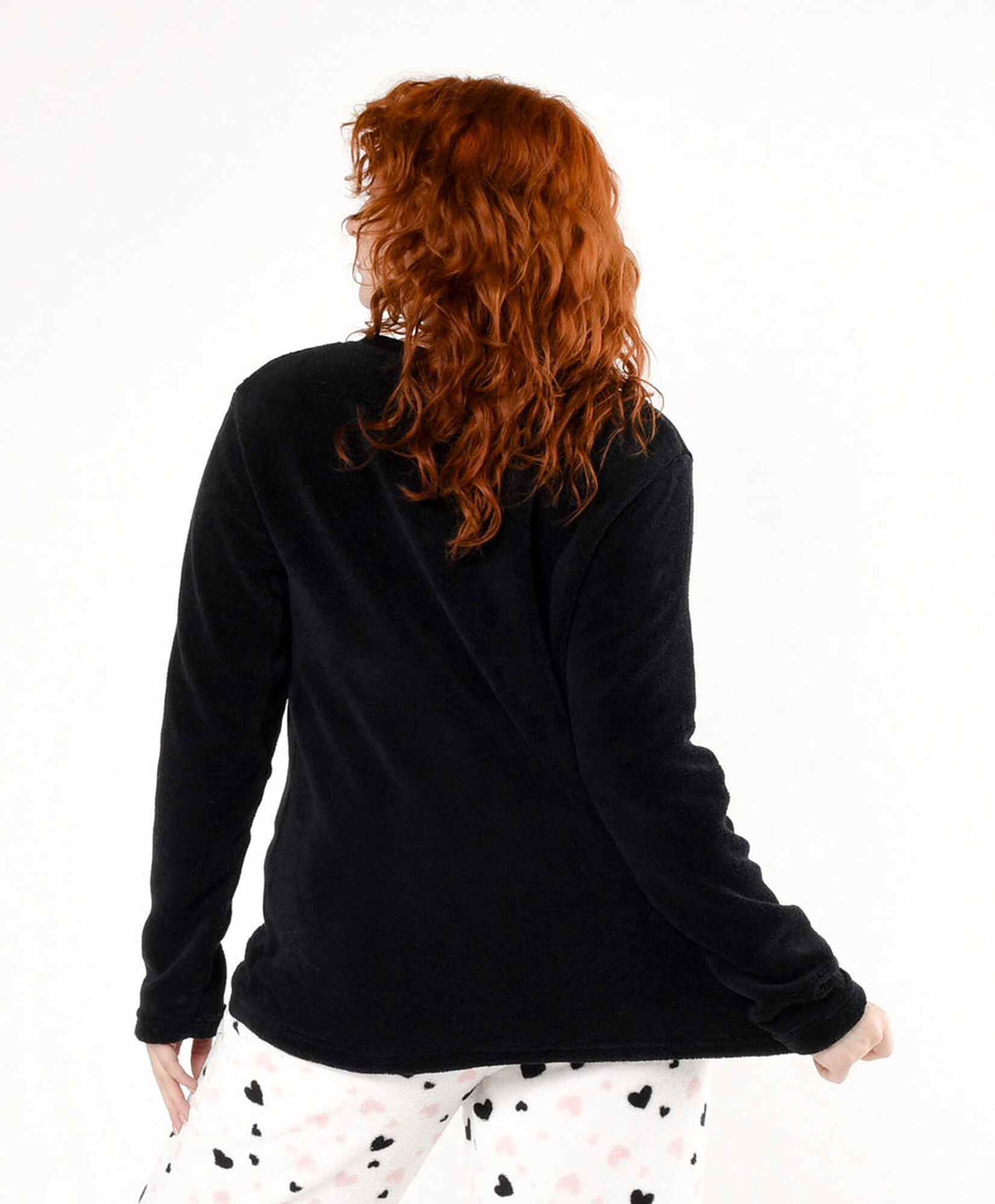 Pijama mujer polar frase y corazones Pijama mujer polar frase y corazones
