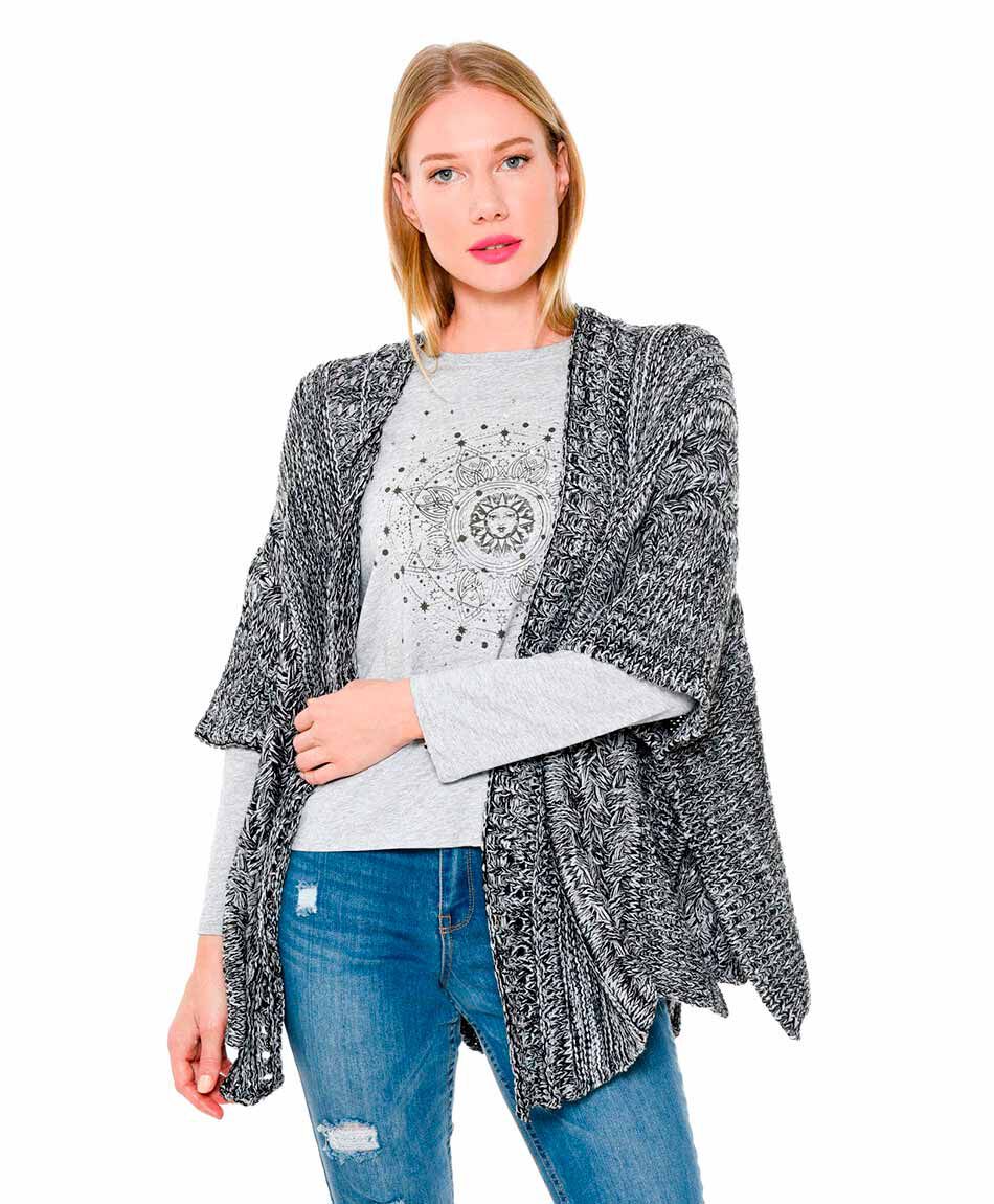 Poncho estructura melange