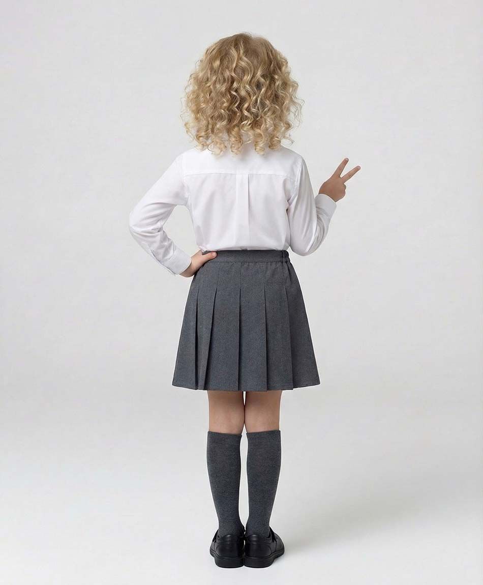 Falda escolar elasticada gris