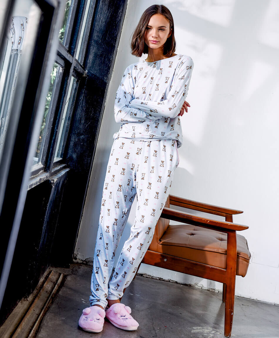 Pijama mujer rayas dog yorkshire