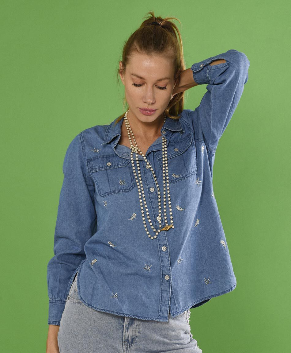 Blusa camisero manga larga