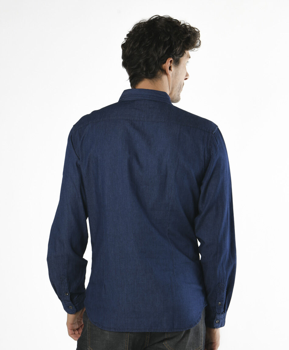 Camisa hombre denim azul