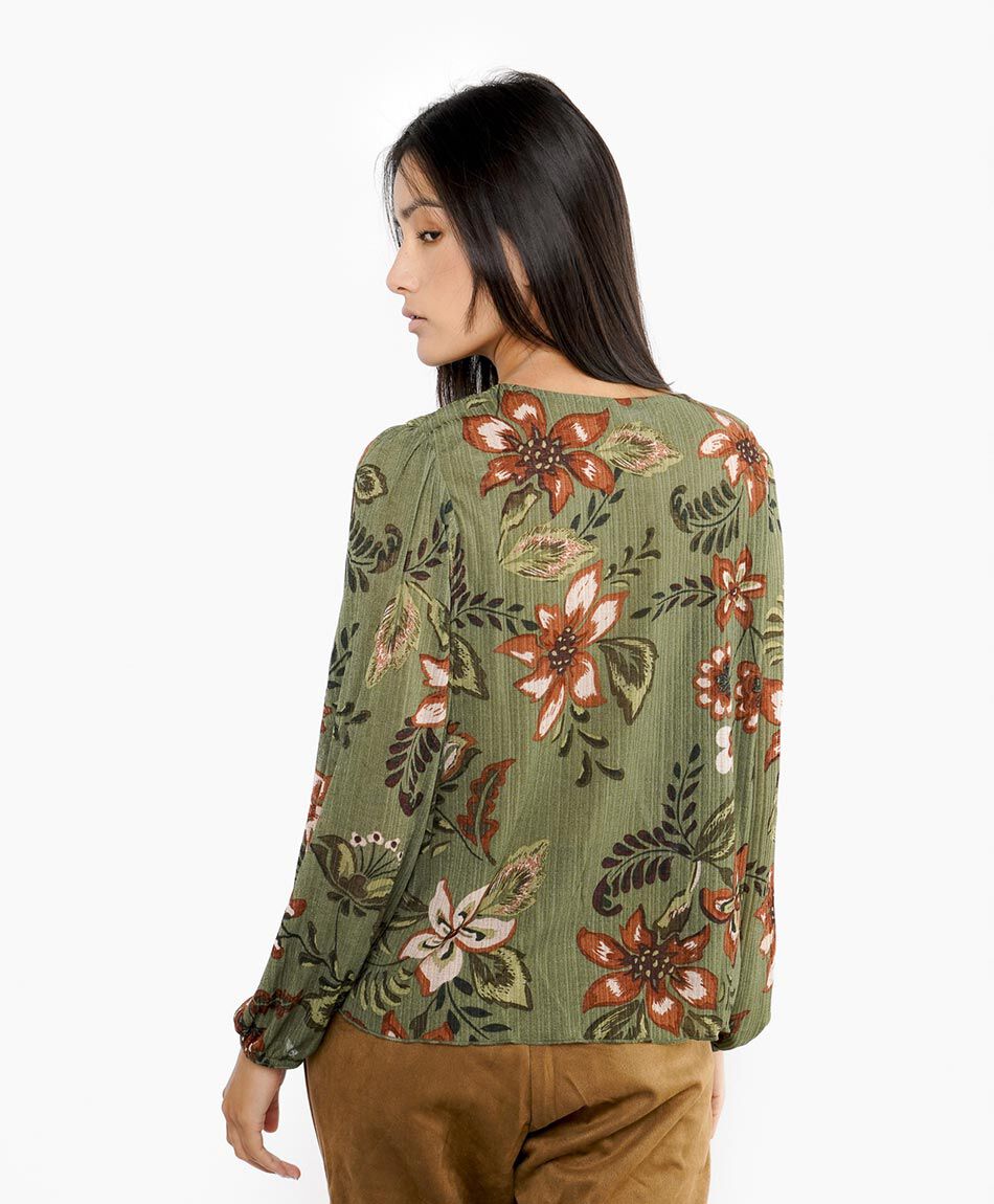 Polera mujer manga larga floral