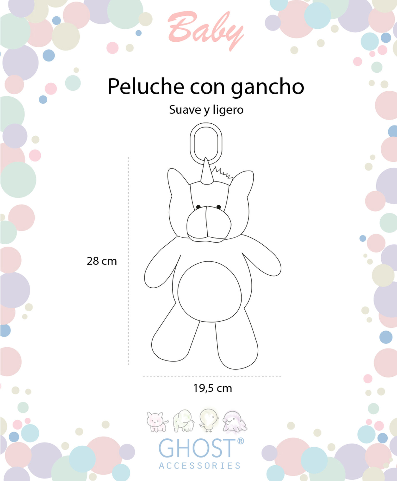 Peluche bebé unicornio colgante Peluche bebé unicornio colgante