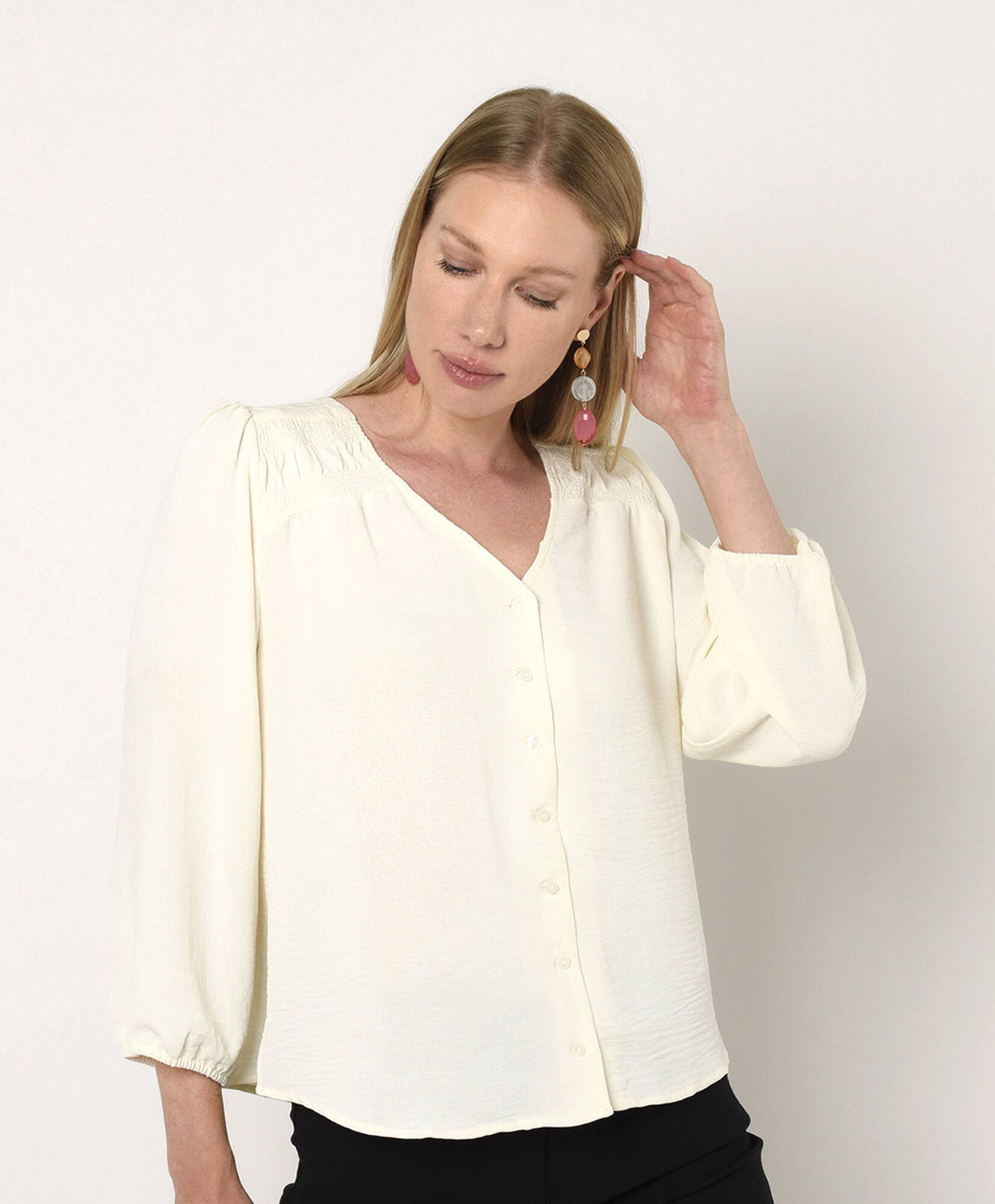 Blusa mujer detalles hombros Blusa mujer detalles hombros