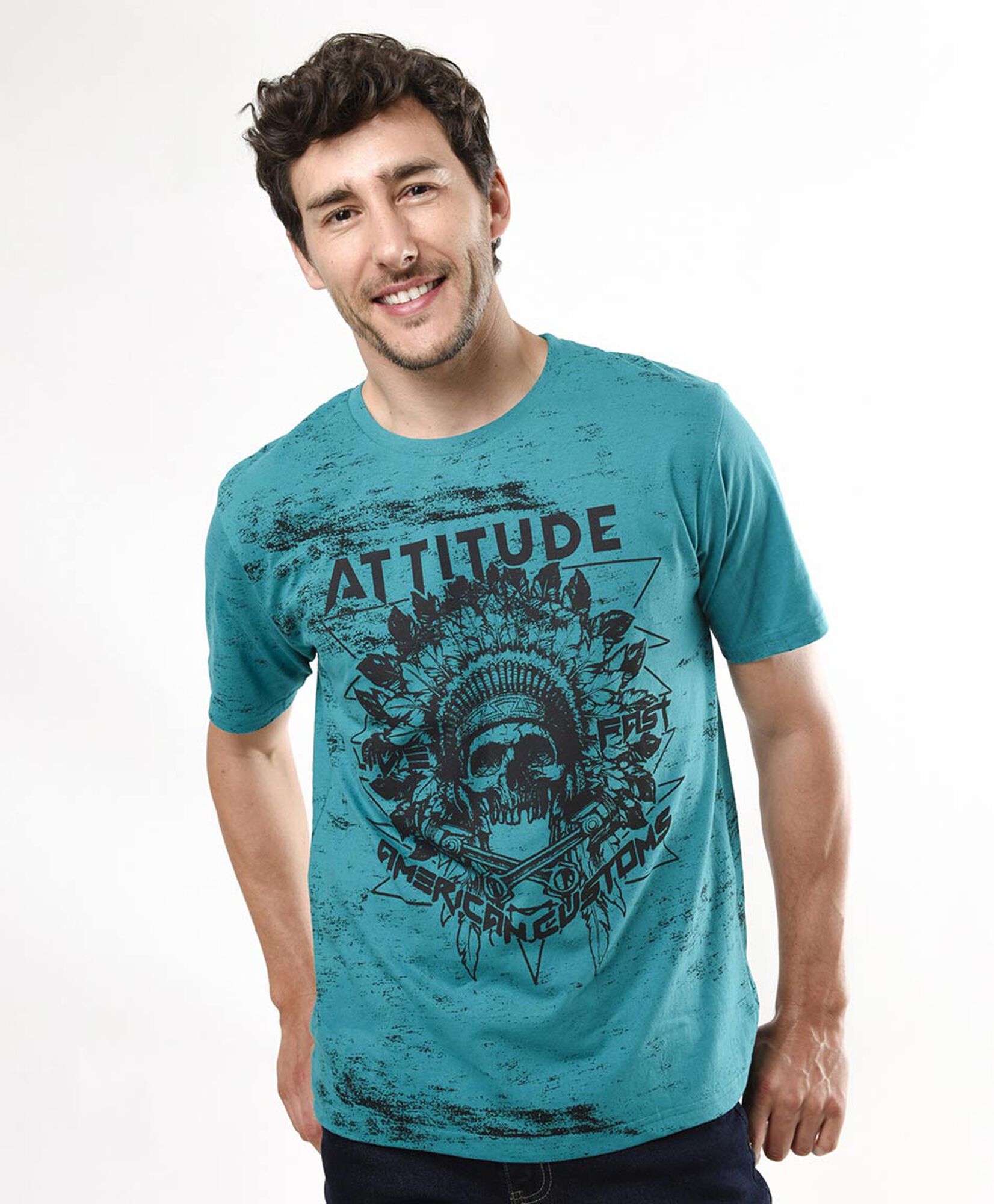 Polera hombre estampado attitude Polera hombre estampado attitude