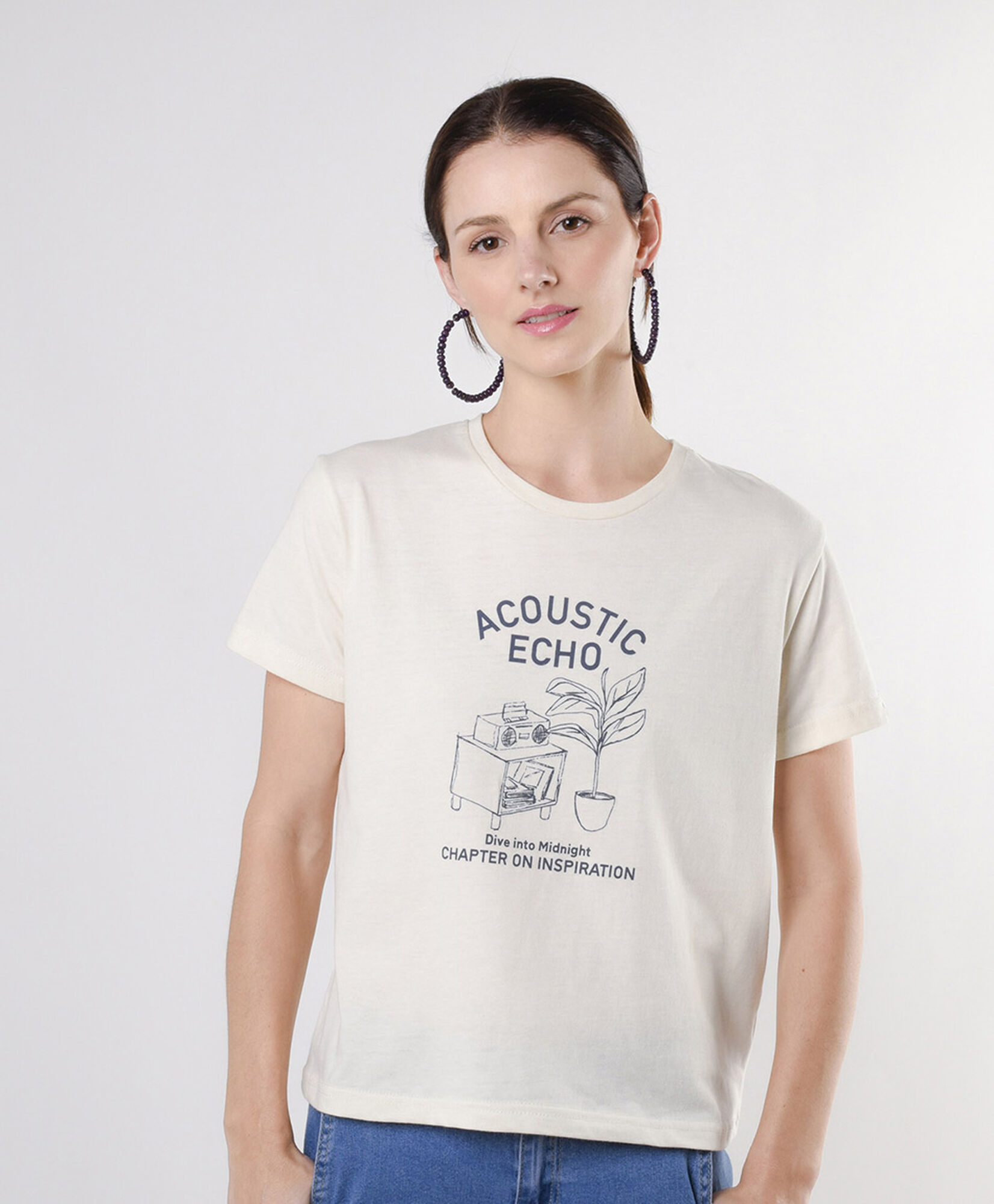Polera mujer estampado radio Polera mujer estampado radio