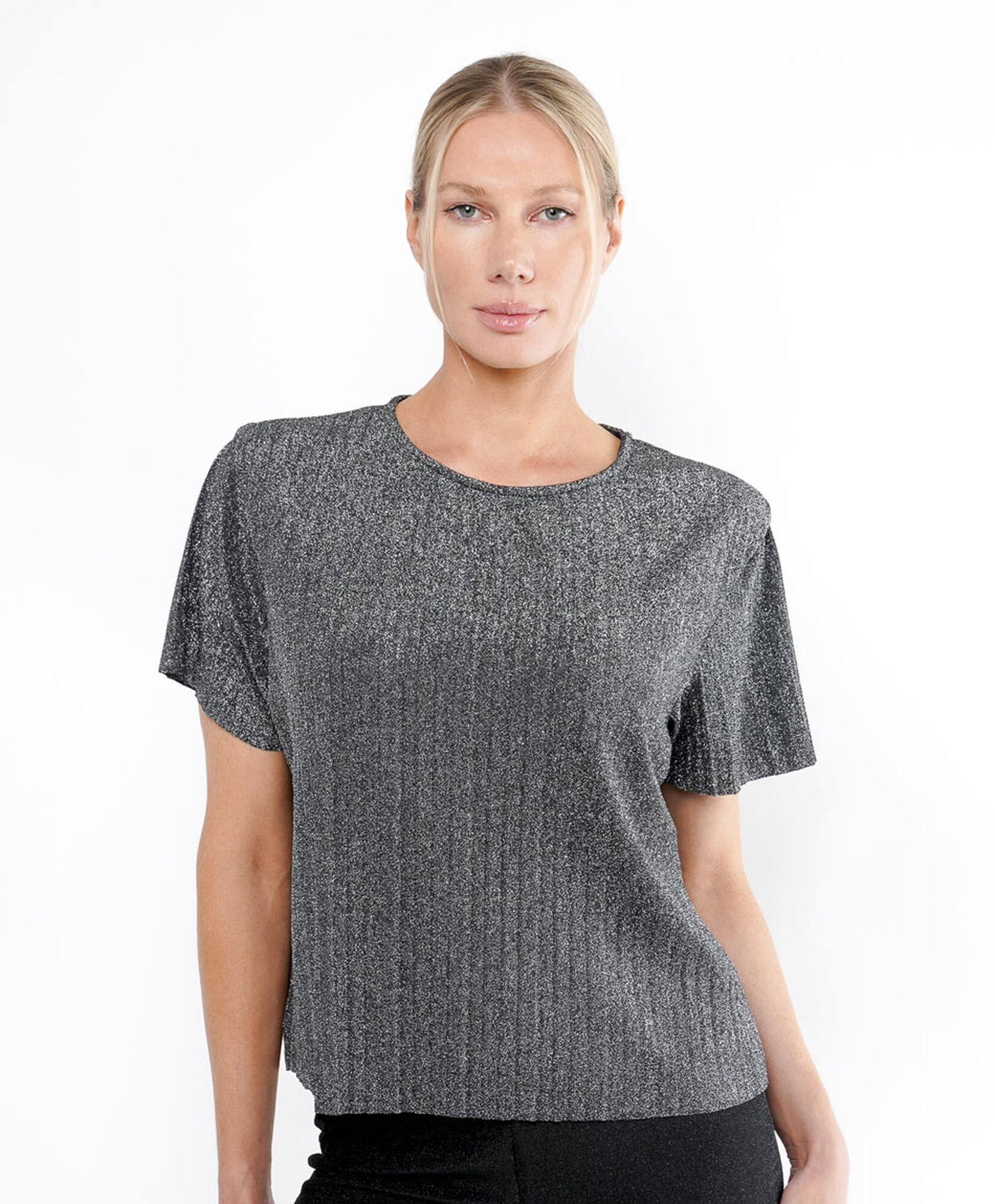 Polera mujer plisada plata Polera mujer plisada plata