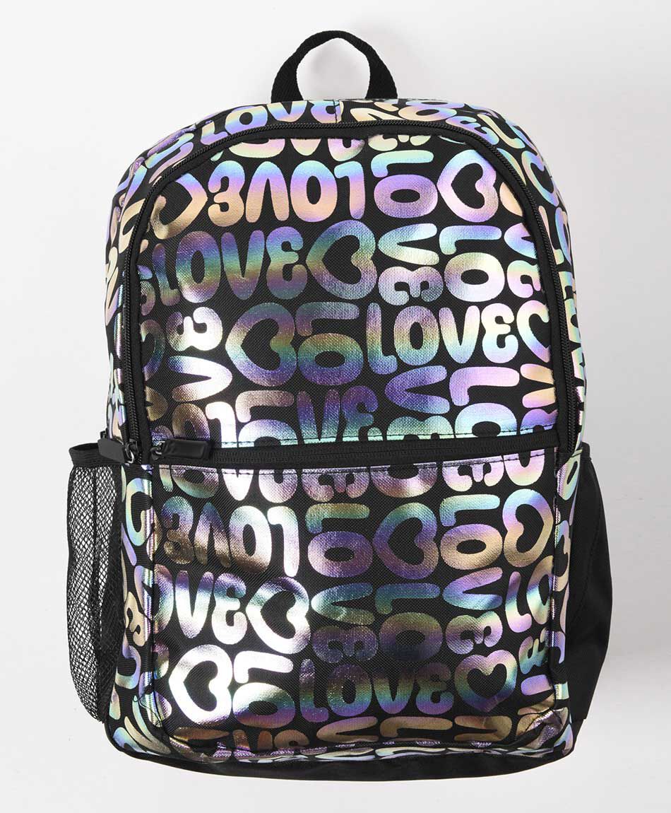 Mochila escolar letras brillantes