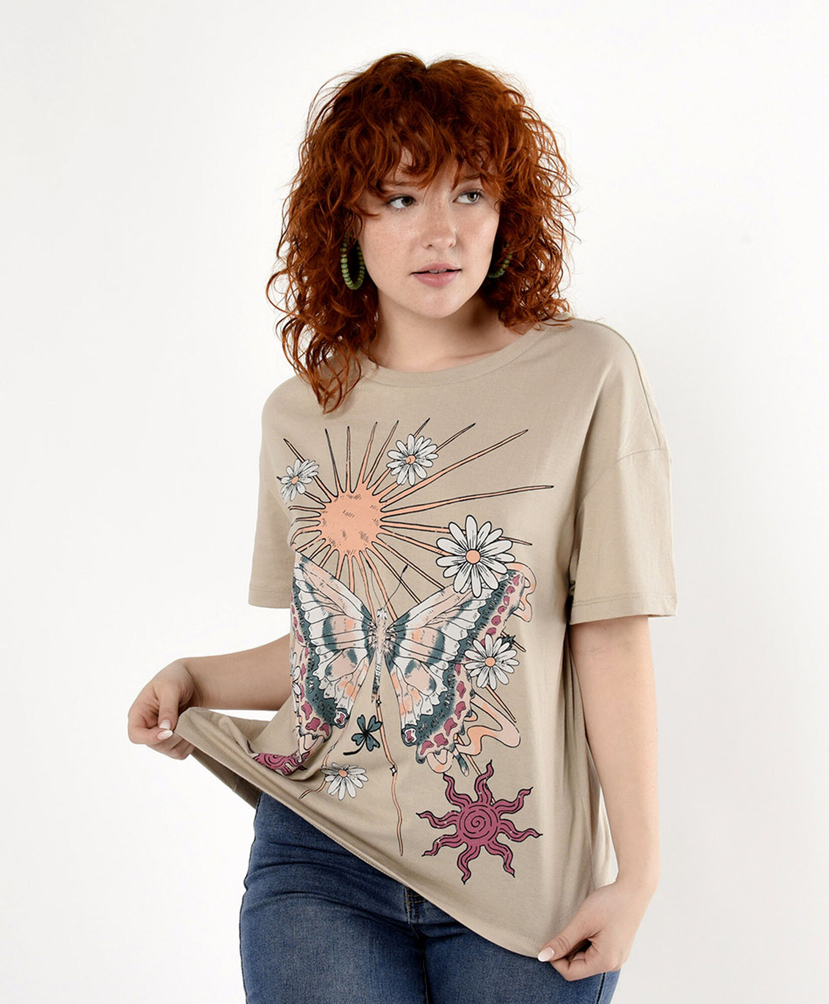 Polera mujer estampado mariposa Polera mujer estampado mariposa