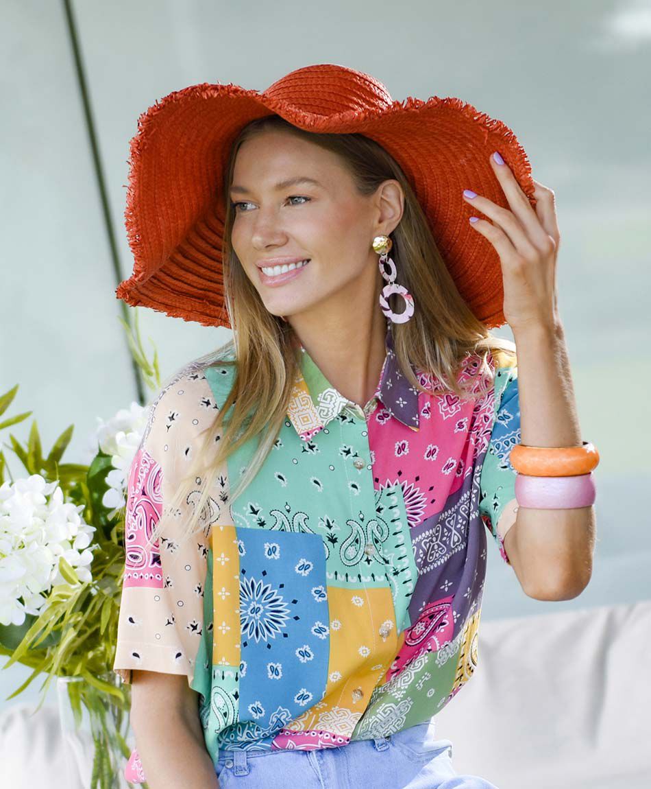 Blusa oversize manga corta