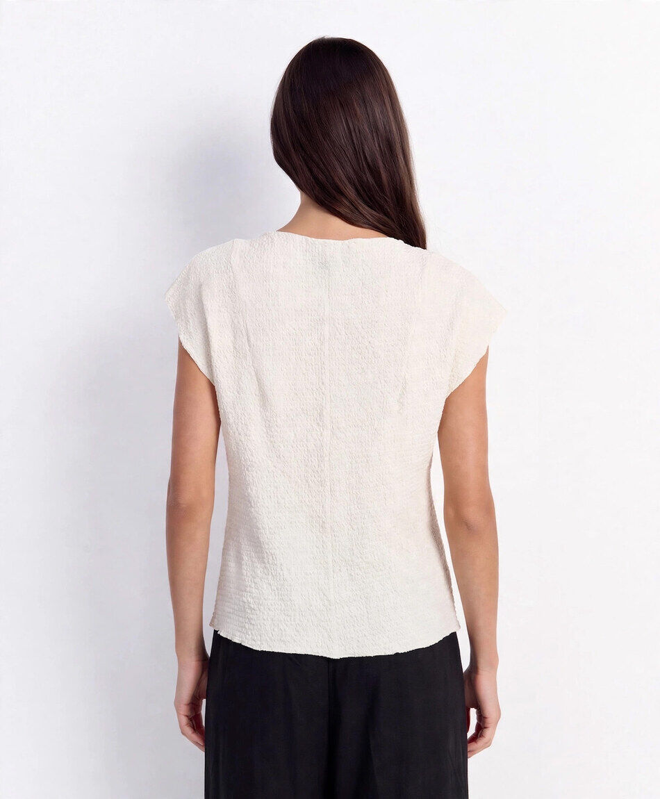 Polera mujer mini cuello textura