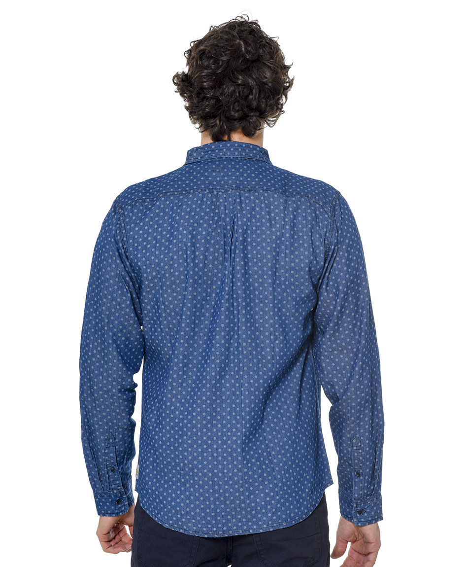 Camisa mezclilla estampada