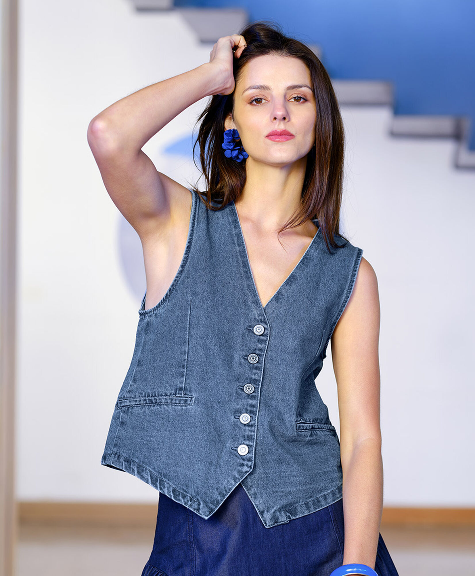 Vest mujer denim botones Vest mujer denim botones