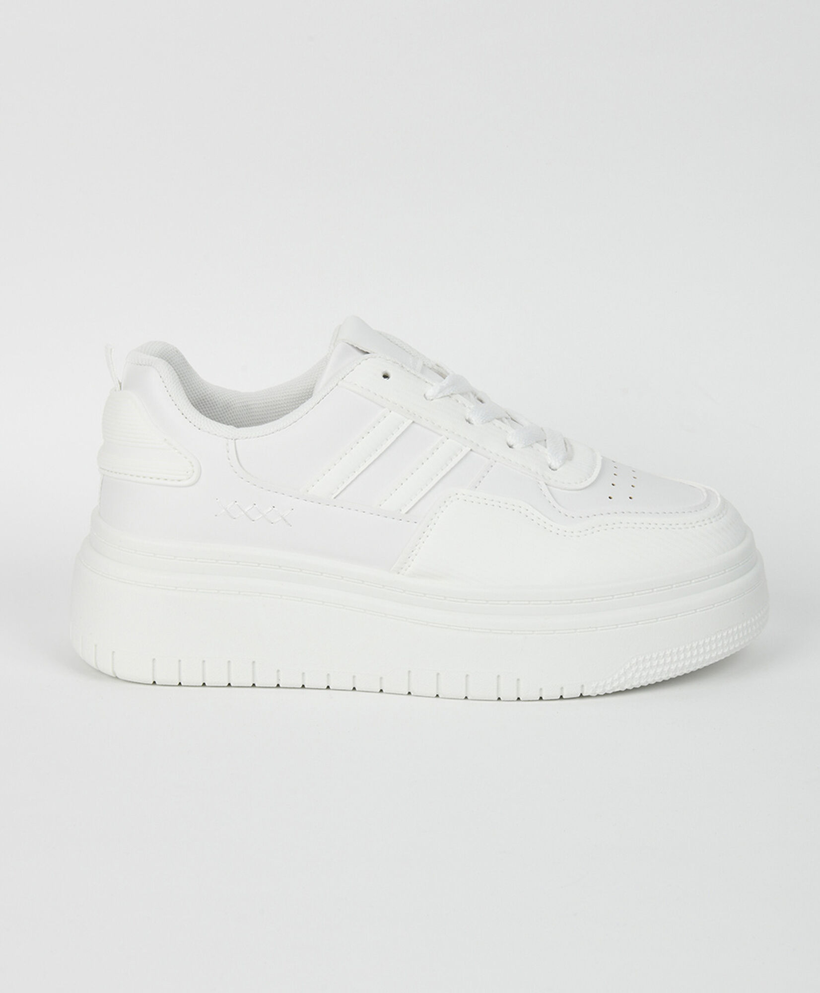 Zapatilla mujer plataforma blancas TRICOT