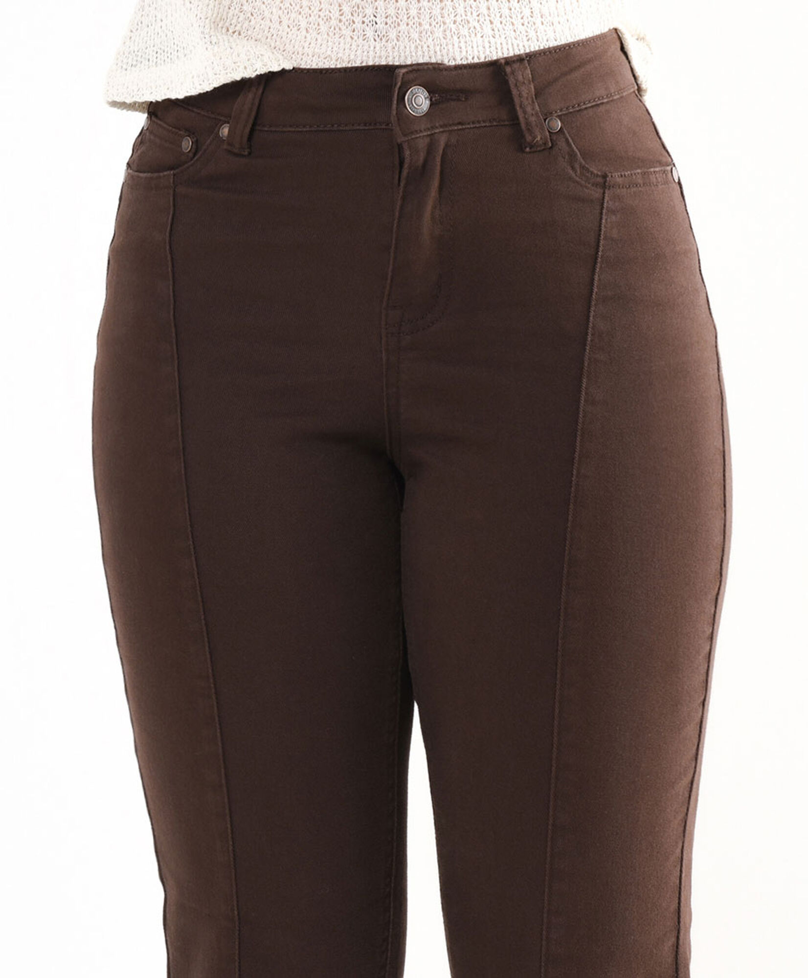 Jeans mujer basta abierta café flare Jeans mujer basta abierta café flare