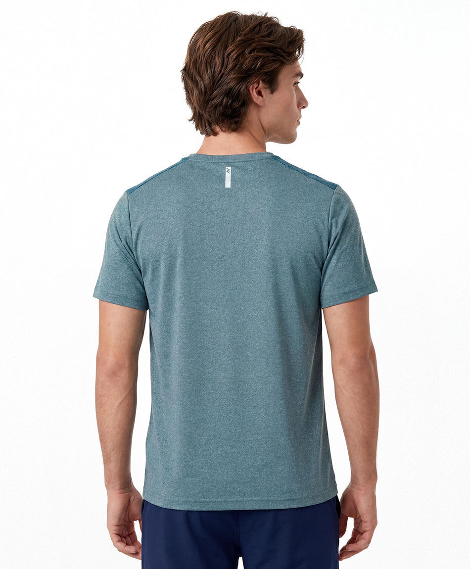Polera deportiva hombre melange turquesa