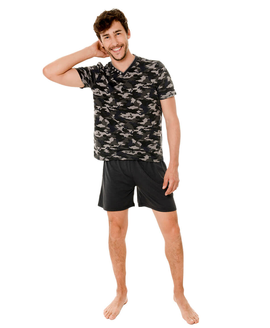 Pijama corto estampado