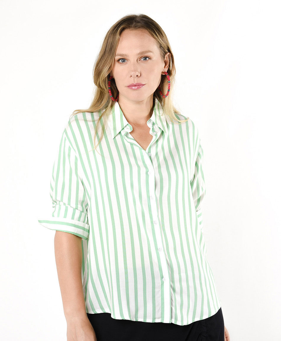 Blusa mujer rayas verdes