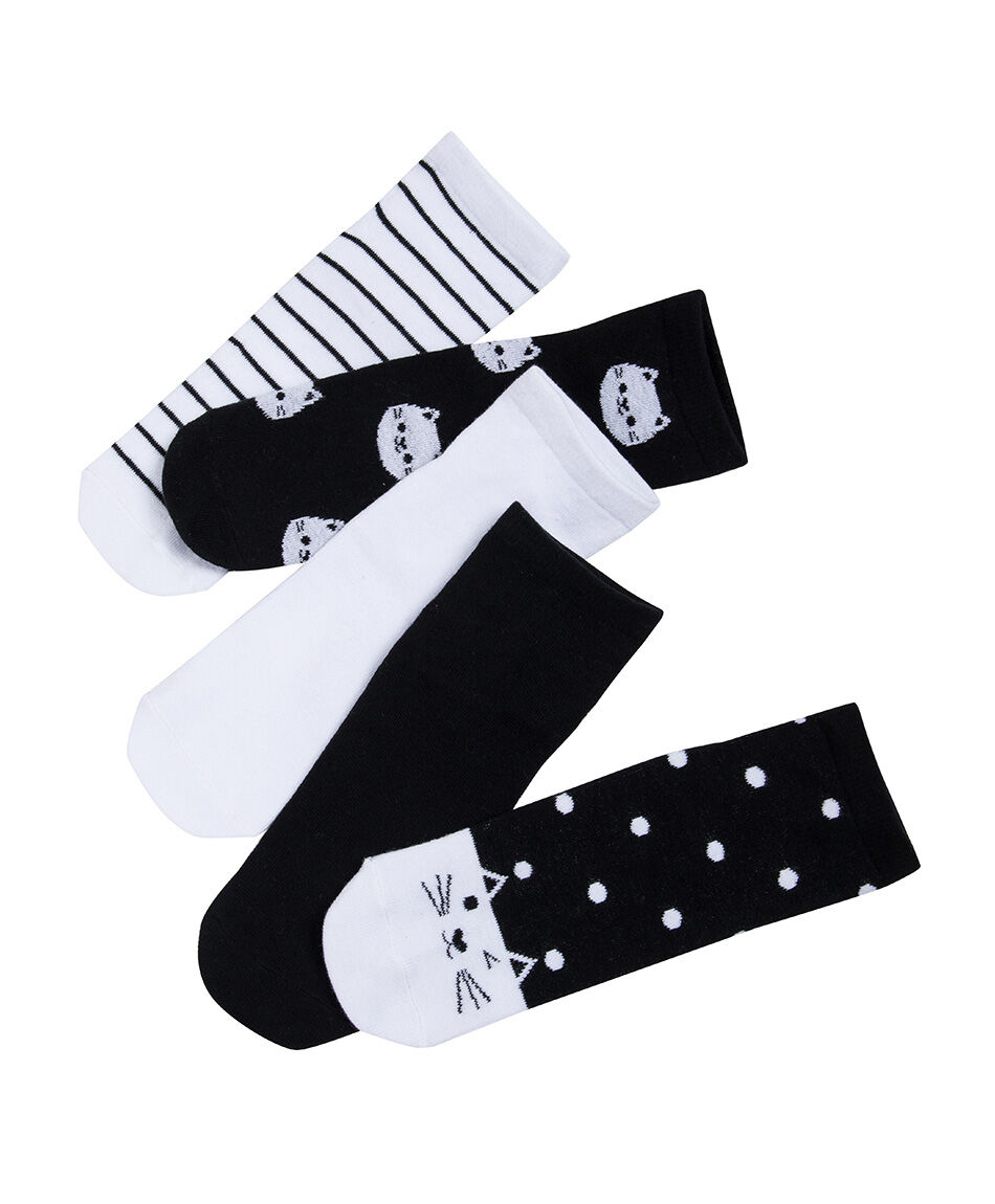 Pack 5 calcetines mujer cortos gatitos