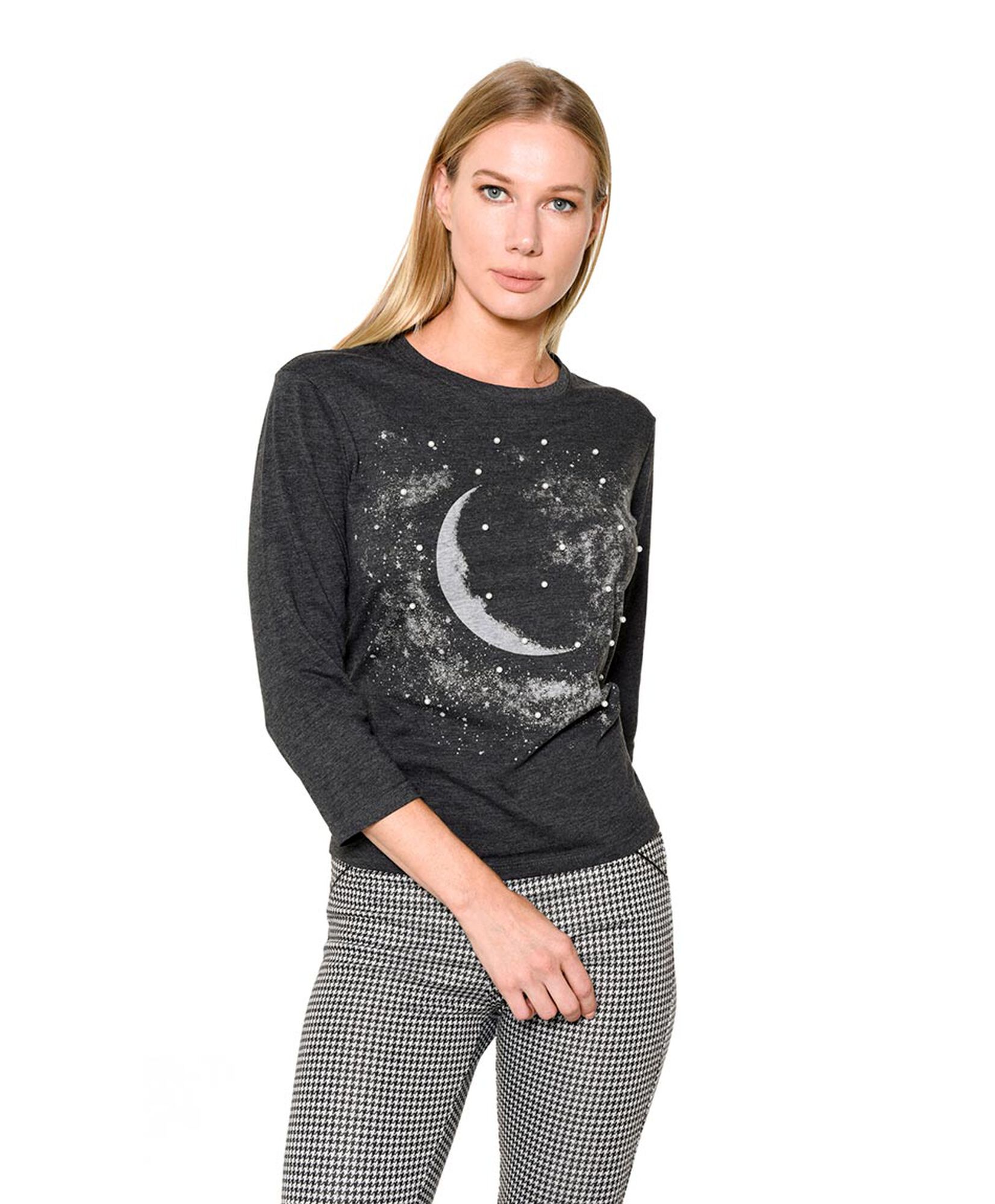 Polera luna con perlas Polera luna con perlas