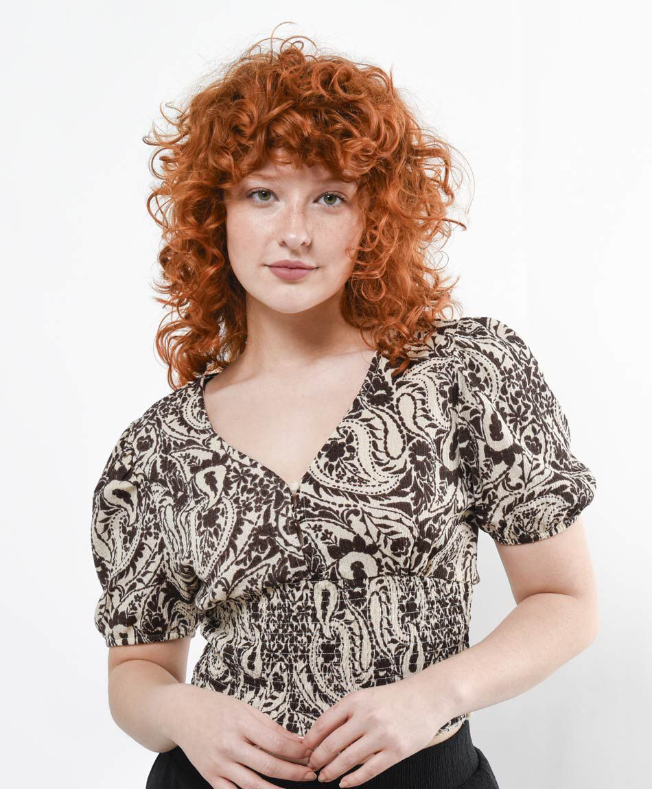 Blusa mujer print crop