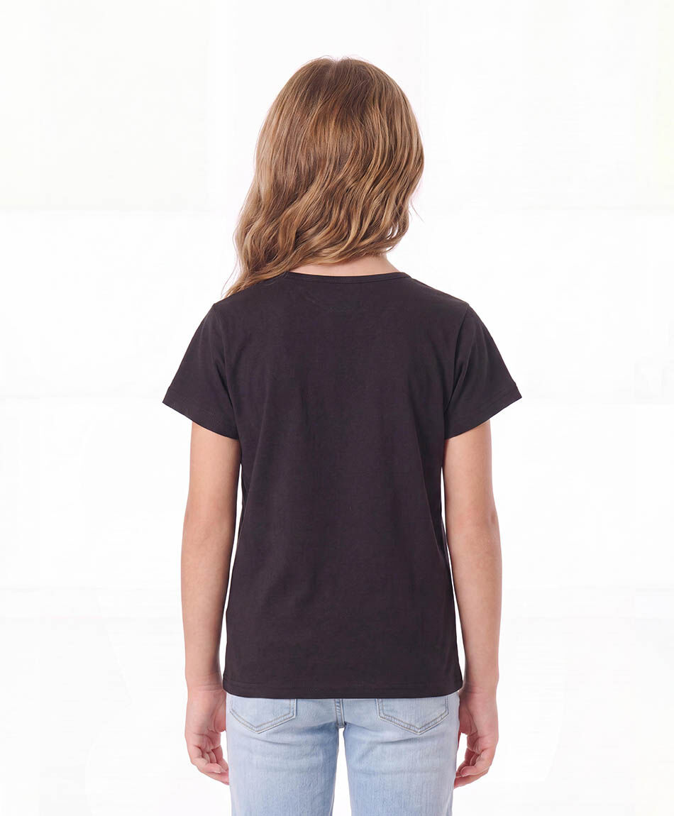Polera ni&ntilde;a b&aacute;sica negra