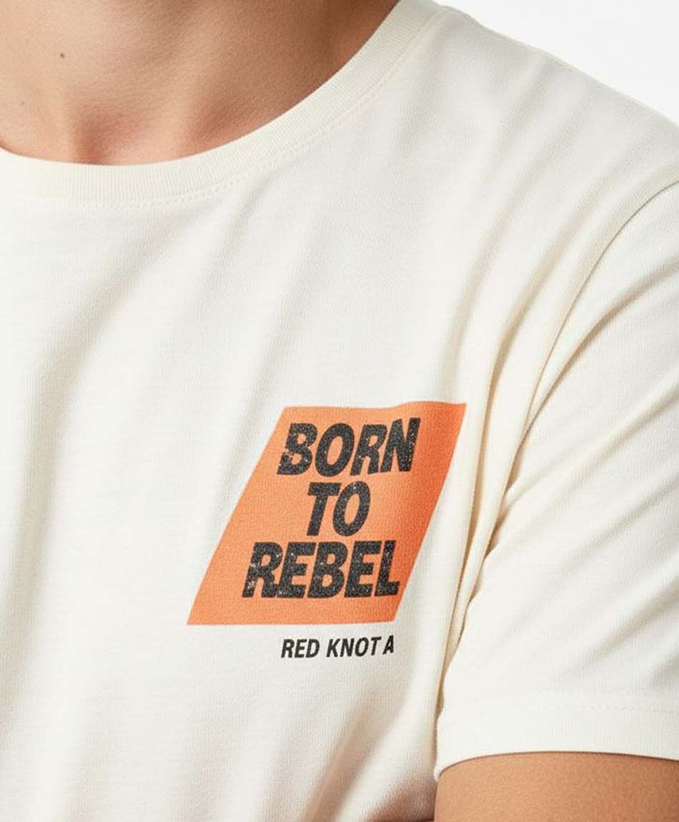Polera hombre doble estampado rebel