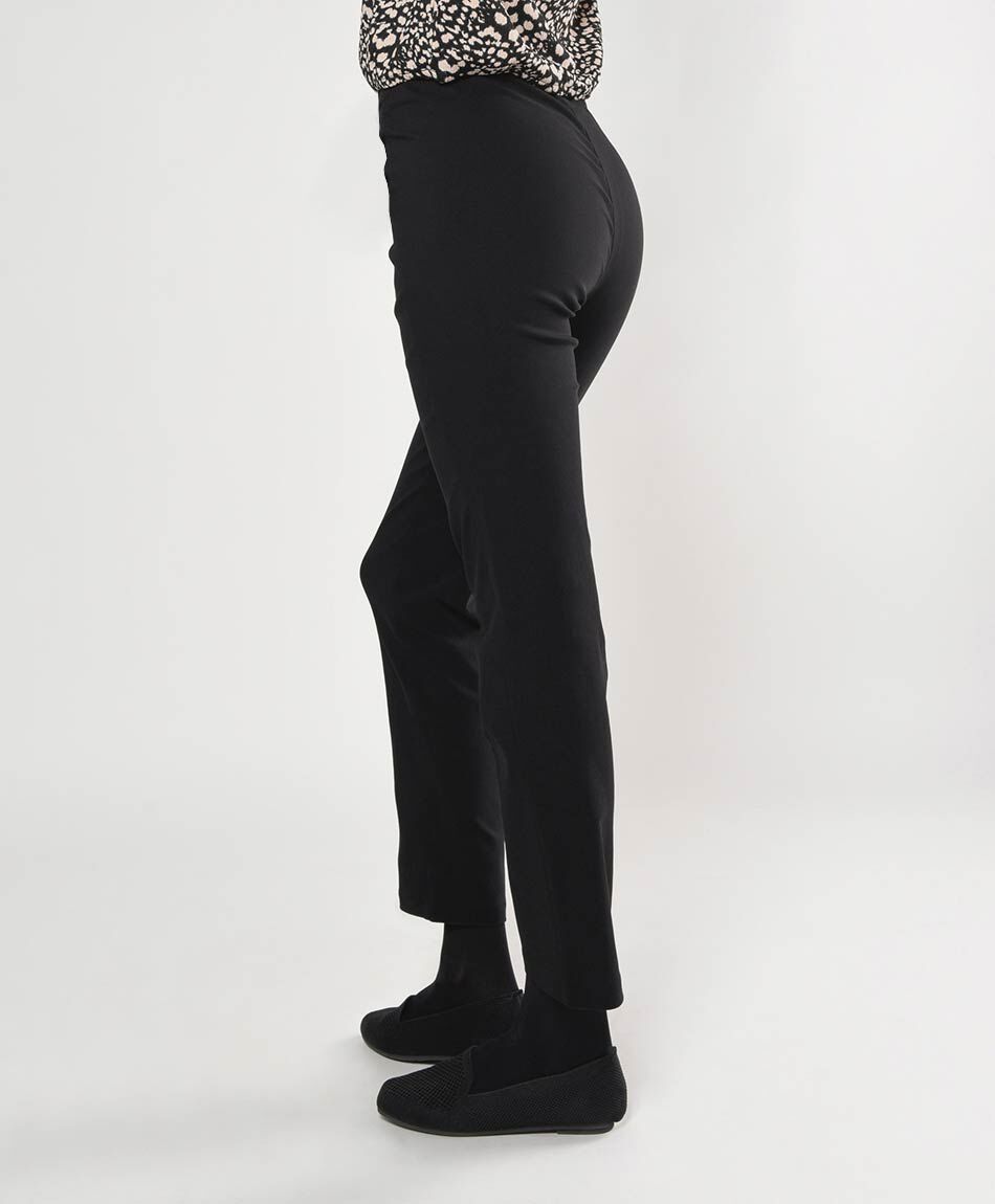 Pantal&oacute;n mujer liso cintur&oacute;n con broches