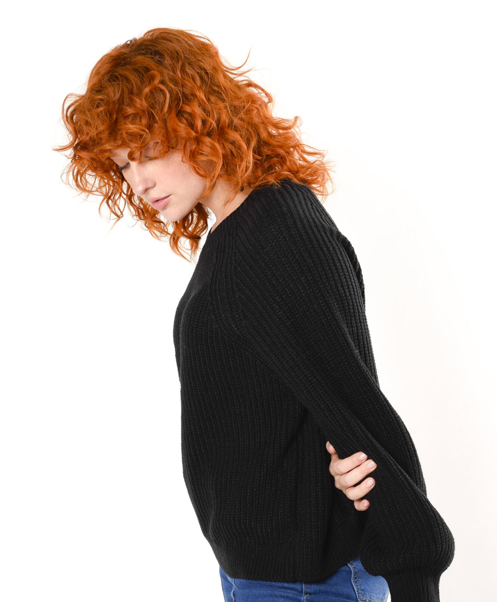 Sweater mujer punto inglés negro Sweater mujer punto inglés negro