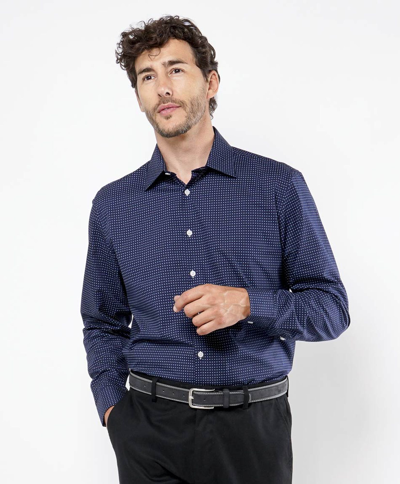 Camisa hombre puntos azul Camisa hombre puntos azul