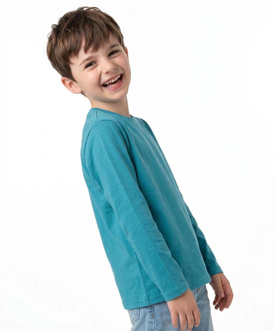 Polera ni&ntilde;o b&aacute;sica manga larga