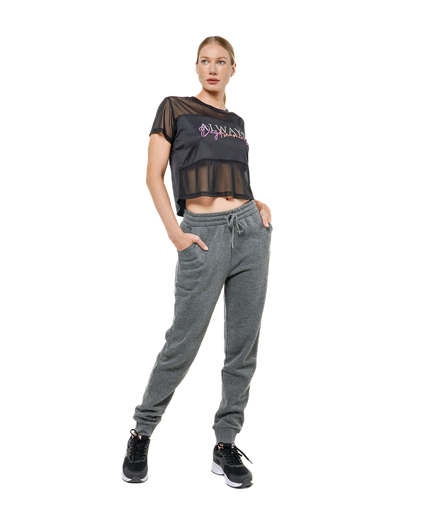 Pantalón deportivo mujer gris jogger Pantalón deportivo mujer gris jogger
