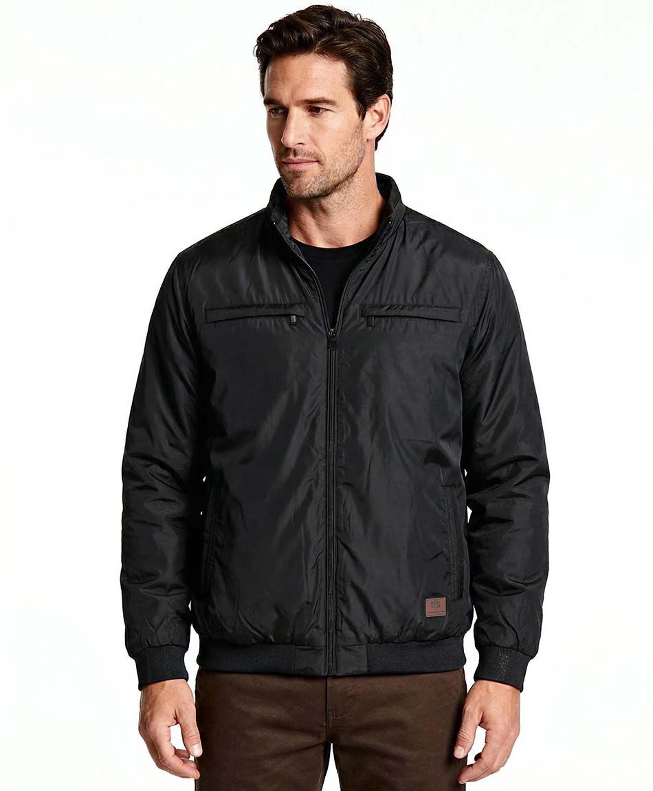 Parka hombre negra lisa