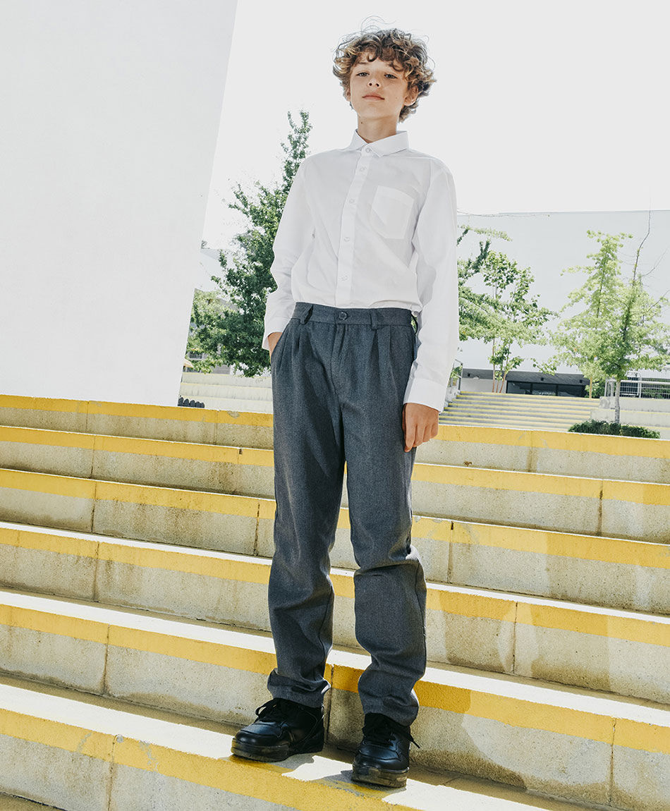 Pantal&oacute;n escolar pinza gris