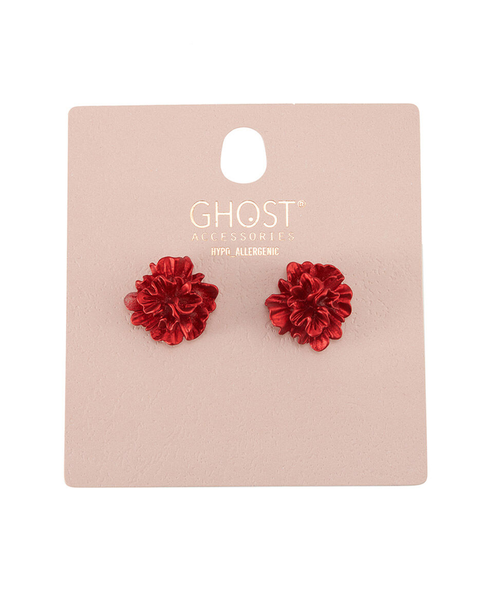 Aros mujer flor roja