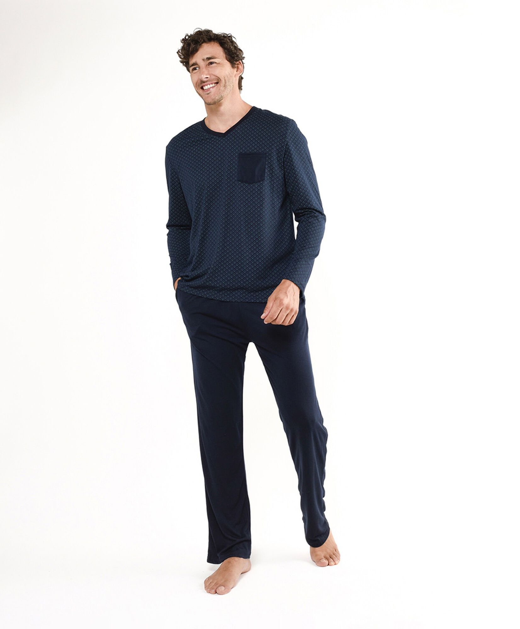 Pijama hombre rombos manga larga Pijama hombre rombos manga larga