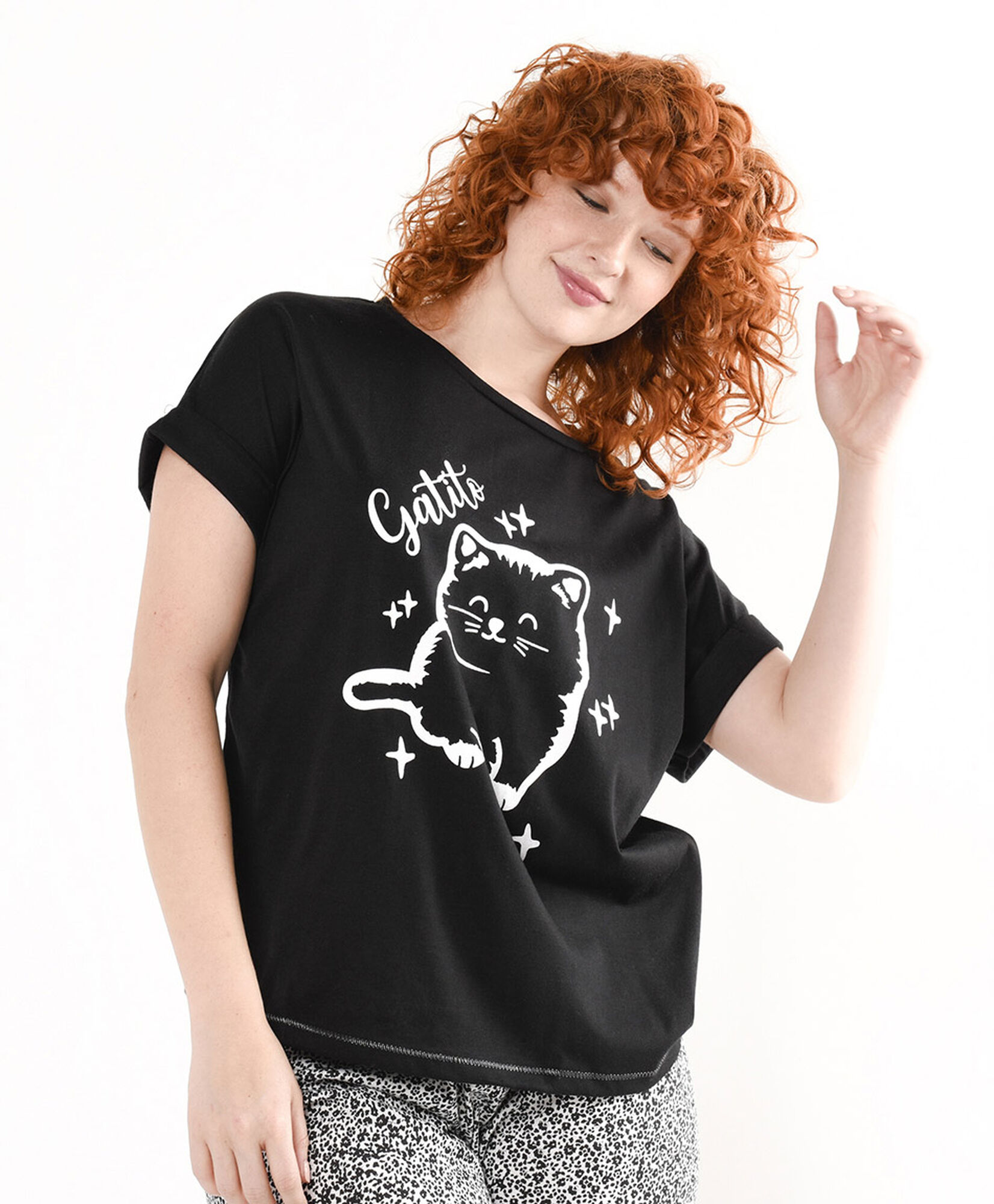 Pijama mujer gatito capri Pijama mujer gatito capri