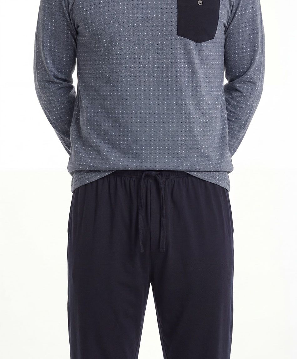 Pijama hombre bolsillo bot&oacute;n