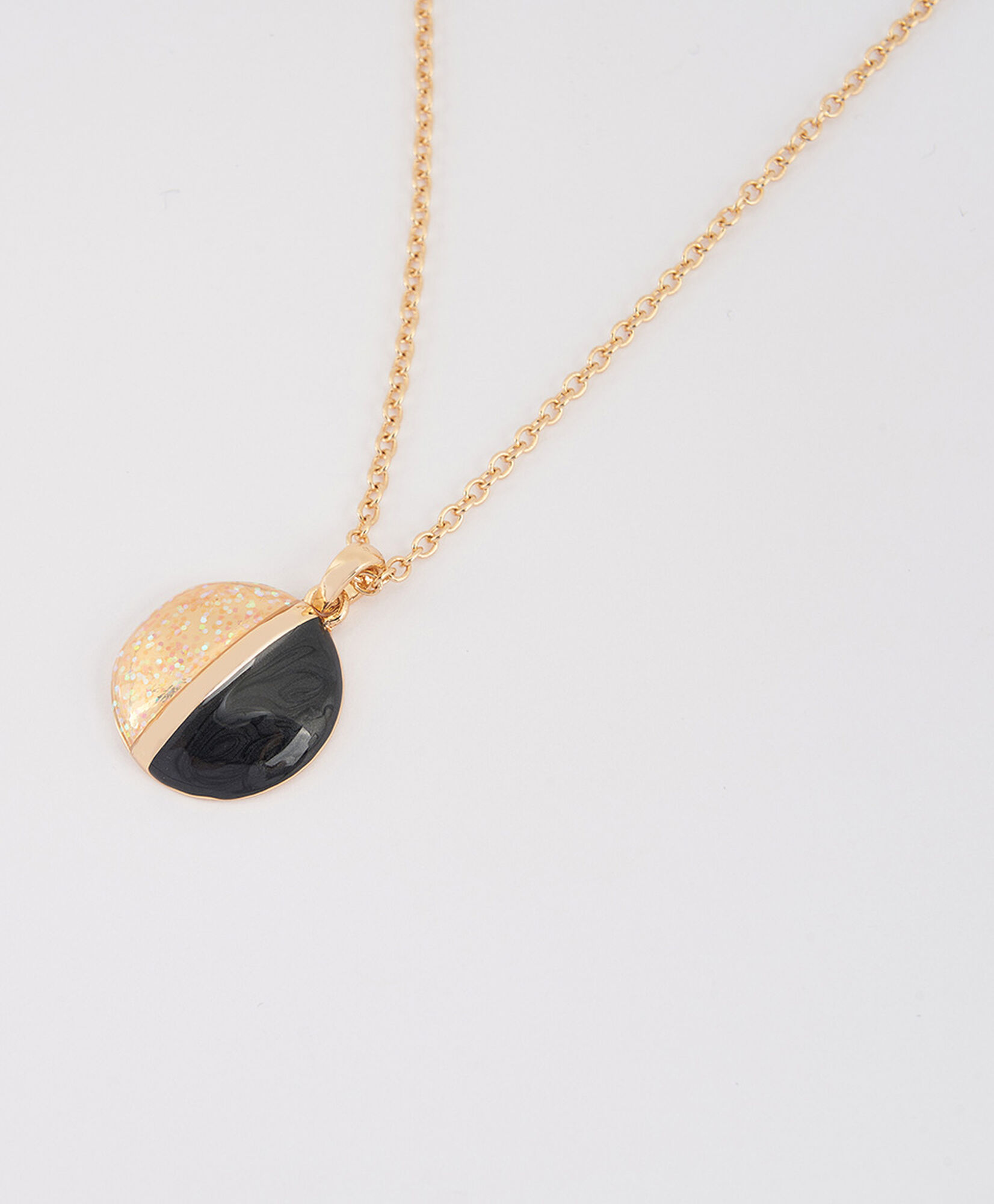 Set collar + aros mujer negro y dorado Set collar + aros mujer negro y dorado