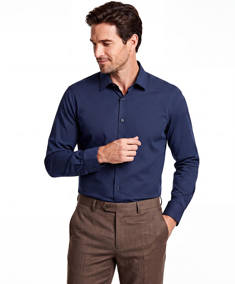 Camisa hombre dise&ntilde;o formal azul