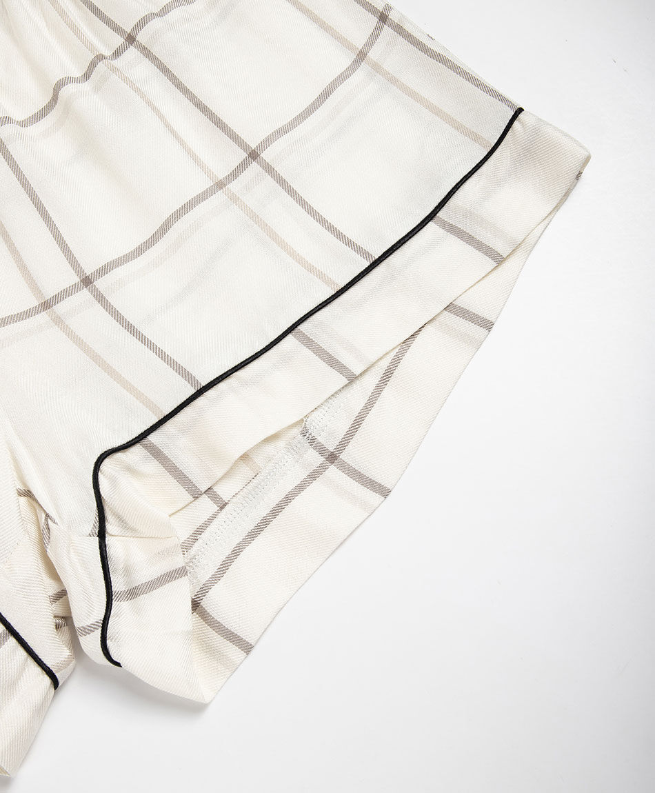 Pijama mujer camisero short escoc&eacute;s lurex