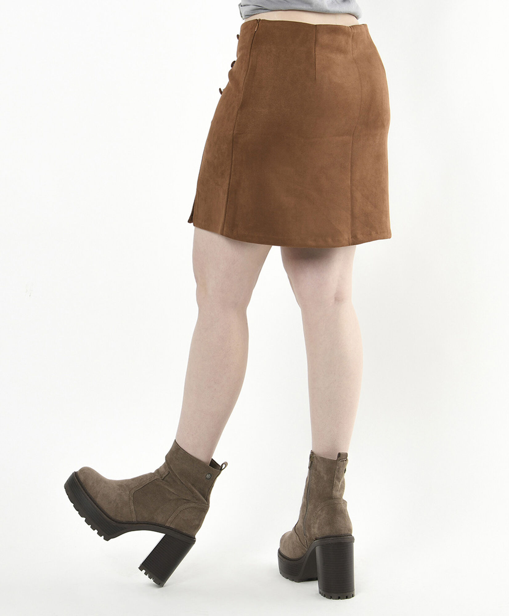 Mini falda mujer suede café Mini falda mujer suede café