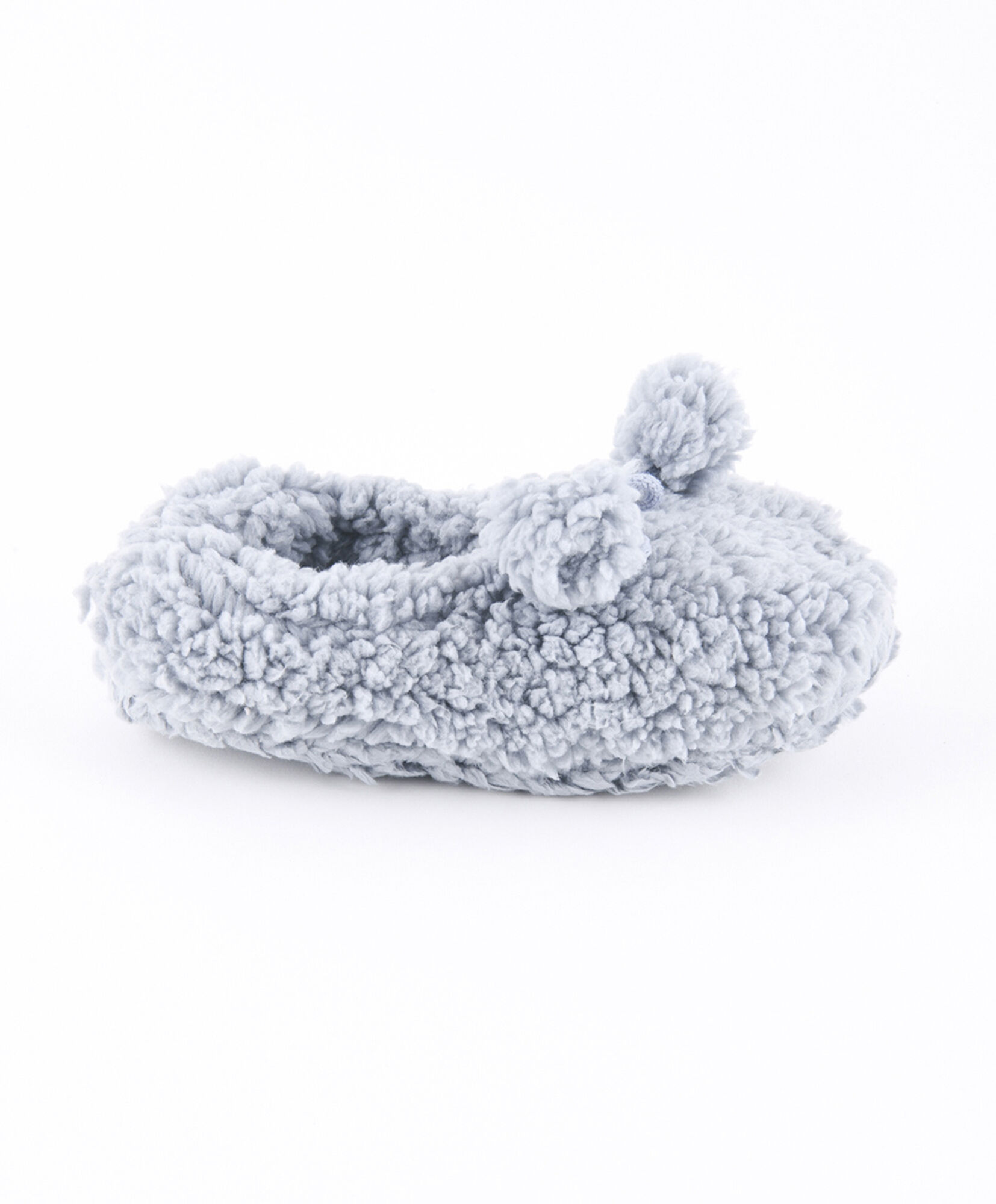 Calcetín de dormir mujer pompón gris Calcetín de dormir mujer pompón gris