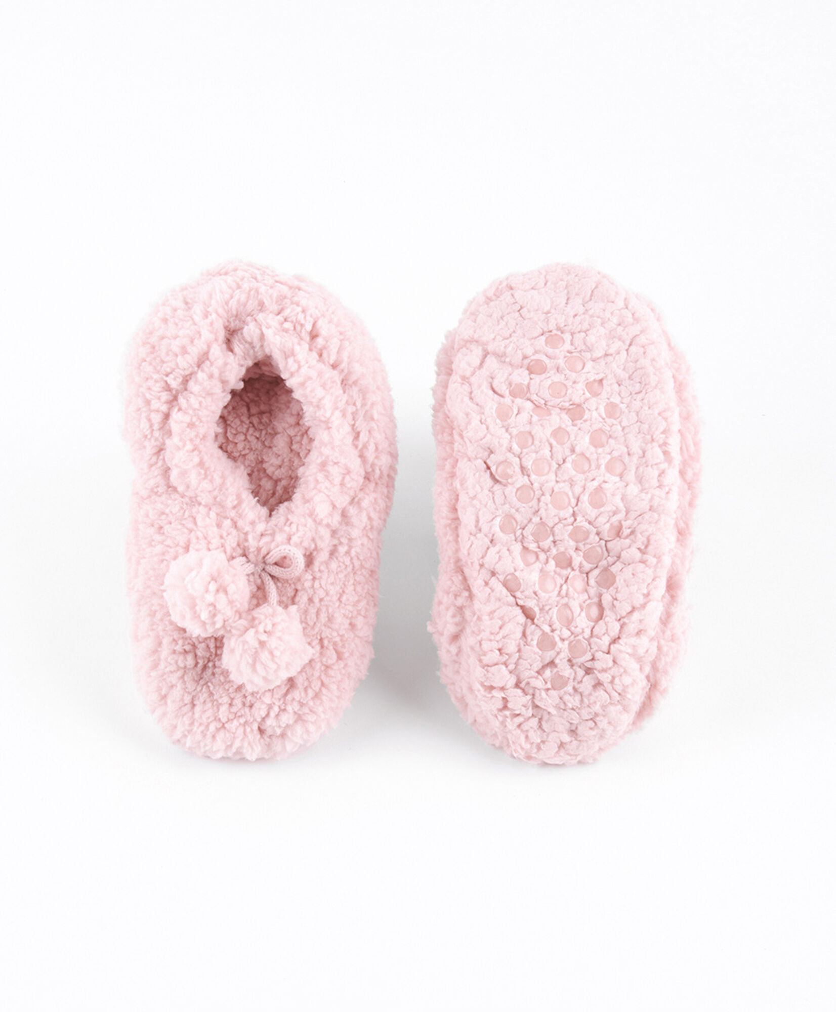 Calcetín de dormir mujer pompón rosado Calcetín de dormir mujer pompón rosado