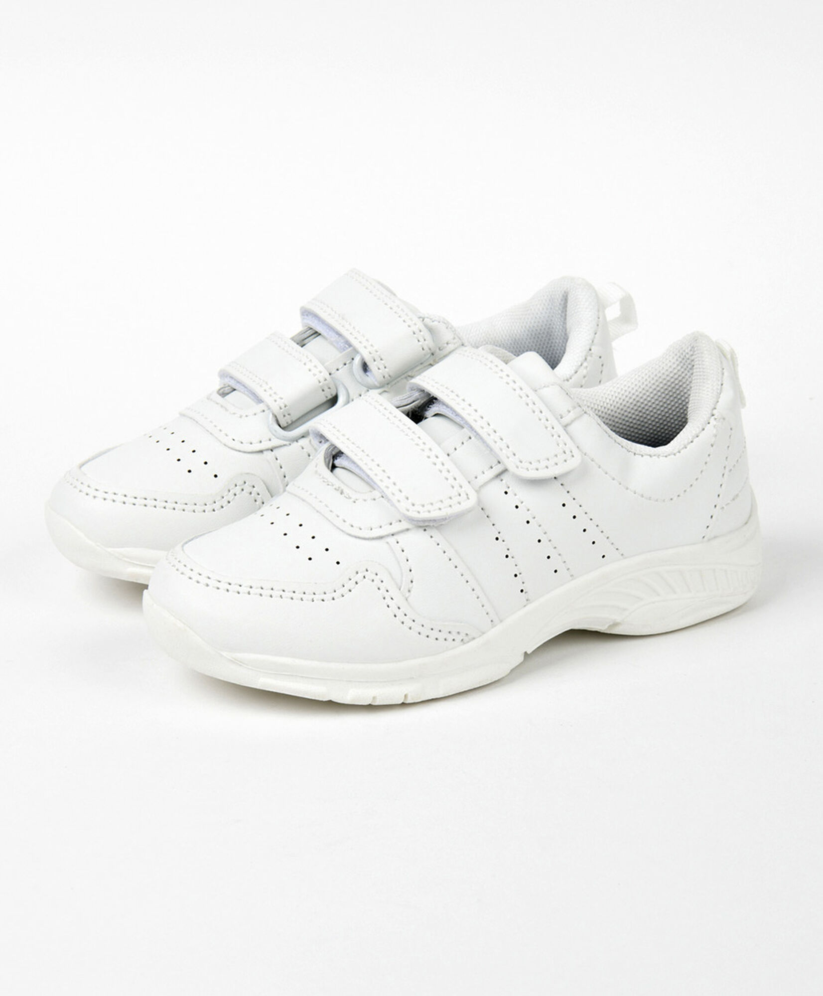 Zapatilla escolar blanca velcros Zapatilla escolar blanca velcros