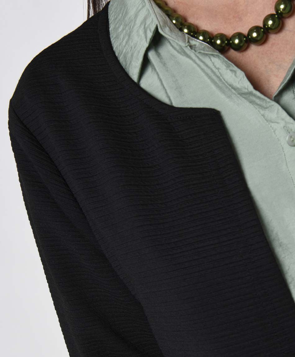 Cardigan mujer abierto canal&eacute; horizontal